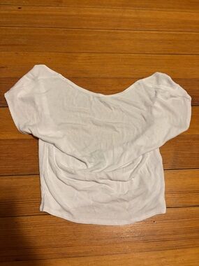 PrettyLittleThing White Ribbed Bardot Crop Top